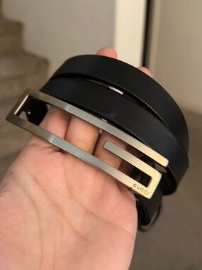 Gucci Thin Leather Black Belt